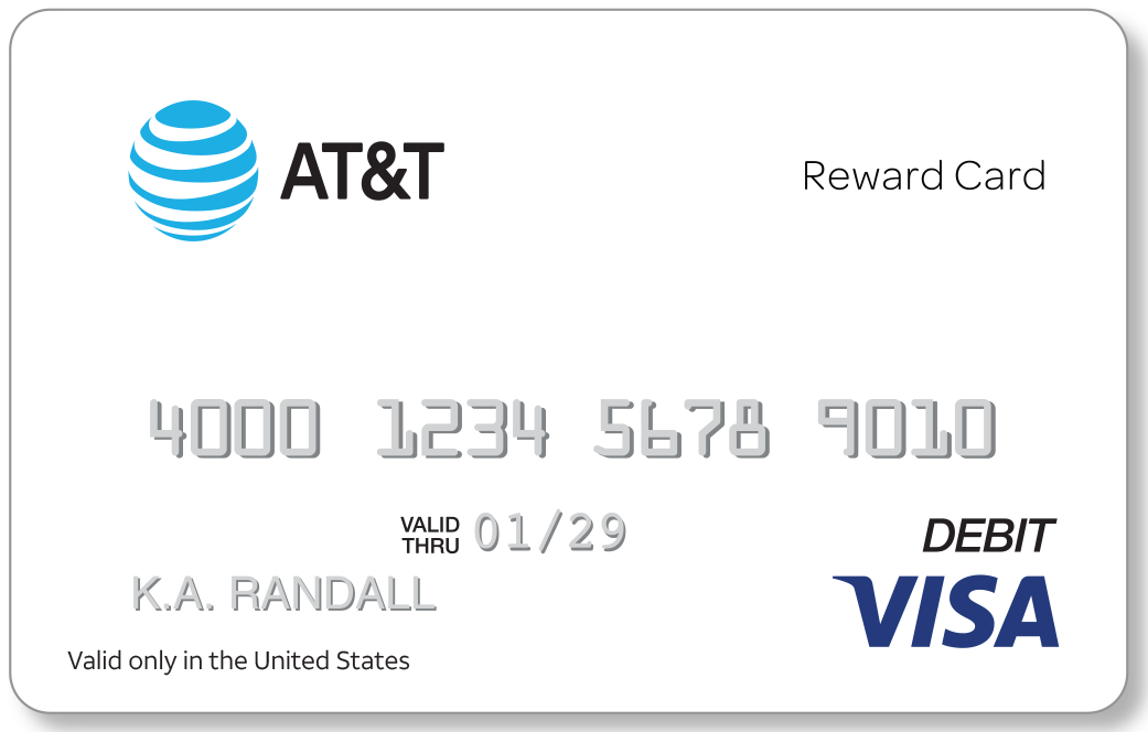 imagen de la tarjeta de recompensa de AT&T