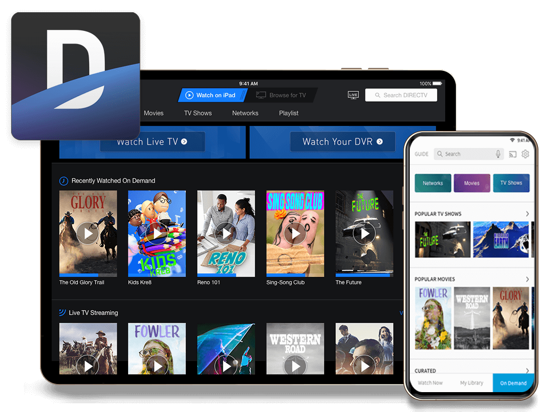 image of DIRECTV in tablet and phone